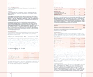 7
Overige opbrengsten en kosten
De overige opbrengsten en kosten worden toegerekend aan de periode waarop ze
betrekking hebben.
Pensioenen
De pensioenregelingen voor de medewerkers van ENECO NetBeheer B.V. zijn onder-
gebracht bij de Stichting Pensioenfonds ABP (ABP) en de Stichting flexibel uittreden
nutsbedrijven (Sfn).
De regeling van ABP voorziet (bij volledige opbouw) in een pensioen van 7% van het
pensioengevend salaris bij een leeftijd van 65 jaar. Werknemers hebben de keuze om 5
jaar eerder of 5 jaar later dan deze leeftijd met pensioen te gaan, onder verrekening van
de hoogte van het pensioen. De regeling van Sfn wordt afgebouwd en is vervallen voor
werknemers geboren na 5.
Een toegezegde pensioenregeling is een regeling waarbij aan de werknemer een
pensioen wordt toegezegd, waarvan de hoogte afhankelijk is van leeftijd, salaris en
dienstjaren. Zowel in 26 als in 27 kwalificeren de regelingen van ABP en Sfn als
toegezegde pensioenregelingen van meerdere werkgevers. De informatie die nodig is om
deze regelingen als zodanig te verwerken kan echter niet door ABP en Sfn worden
bepaald. Bijgevolg kunnen zij ook niet aangeven of er specifiek voor ENECO NetBeheer
B.V. overschotten of tekorten bestaan. De betreffende regelingen zijn daarom verwerkt
als toegezegde bijdrageregelingen.
Vennootschapsbelasting
De belastingen over het resultaat worden berekend door toepassing van het vigerende
tarief op het resultaat van het boekjaar, alsmede eventuele correcties betrekking
hebbend op voorgaande boekjaren.
Verklaring als bedoeld in artikel 18 lid 3 Elektriciteitswet 1998
Conform de beheerovereenkomst wordt een gebruiksvergoeding in rekening gebracht
die is gebaseerd op de kapitaallasten van de netten, verhoogd met een redelijke winstop-
slag. Deze vergoeding wordt zonodig in overeenstemming gebracht met uitgangspunten
en berekeningsmethoden welke door de directeur van DTe zullen worden gehanteerd.
Conform de dienstverleningsovereenkomst wordt een vergoeding in rekening gebracht
die is gebaseerd op de kosten die betrekking hebben op de dienstverlening (direct en
indirect) verhoogd met een redelijke winstopslag. De in rekening gebrachte vergoe-
dingen in de boekjaren 26 en 27 zijn op bovenvermelde wijze tot stand gekomen.
De materiële vaste activa betreft het gebruiksrecht van het glasvezelnet van iConnext ten
behoeve van de bewaking van het Utrechtse net. Het gebruiksrecht heeft een contract-
duur van 5 jaar. De afschrijvingstermijn is eveneens 5 jaar.
6
ENECO NetBeheer B.V.
Jaarrekening27
ENECO NetBeheer B.V.
Toelichting op de Balans
 Materiële vaste activa
(Bedragen in € ..) 3 december 27 3 december 26 3 december 26
Pro forma (*)
Boekwaarde per 1-1 - - -
Investeringen gedurende het jaar 2,4 - -
Afschrijvingen gedurende het jaar -,7 - -
Boekwaarde per 31-12 1,7 - -
De daling in de financiële vaste activa wordt veroorzaakt door de volledige vrijval van de
actieve belastinglatentie in 27 voor een bedrag van € ,3 mln. De actieve belasting-
latentie is gevormd voor de fiscaal niet geaccepteerde jubileumvoorziening. Vanaf 27
worden de belastinglatenties volledig verantwoord bij het hoofd van de fiscale eenheid
ENECO Holding N.V. Daarnaast is er in 27 een nieuwe deelneming verworven. De deel-
neming wordt gewaardeerd tegen de verkrijgingprijs van € .45.
2 Financiële vaste activa
(Bedragen in € ..) 3 december
27 3 december
26 3 december
26
Pro forma (*)
Boekwaarde per 1-1 0,3 - -
Dotaties gedurende het jaar , ,3 ,3
Onttrekkingen gedurende het jaar -,3 - -
Boekwaarde per 31-12 0,1 0,3 0,3
Deelneming Aandeel
Deelneming Energie Data Service Nederland B.V., Lelystad 35,%
(Bedragen in € ..) 3 december 27 3 december 26 3 december 26
Pro forma (*)
Transport kleinverbruik 52, 53, 34,
Transport grootverbruik 42,5 47, 3,
Overige debiteuren 3, 2,3 ,5
Totaal bruto externe debiteuren 97,6 104,0 73,5
Voorziening -5,3 -23,5 -6,
Totaal netto externe debiteuren 82,3 80,5 56,6
De deelneming is gewaardeerd op kostprijs aangezien informatie over de netto-
vermogenswaarde niet voorhanden is.
3 Handelsdebiteuren
Onder de post handelsdebiteuren zijn vorderingen verantwoord op klanten en naast-
liggende netbeheerders voor de levering van transport. Debiteuren worden gewaardeerd
tegen de gefactureerde waarde waarop een voorziening voor oninbaarheid in mindering
wordt gebracht.
Transport Kleinverbruik
Onder transport kleinverbruik worden zowel de reguliere kleinverbruikafname, met een
aansluiting voor elektriciteit tot en met 3x ampère en voor gas tot en met 7. m3,
alsook de verrekende schatting van de gederfde inkomsten van de opgespoorde fraude
gevallen verantwoord. De daling die gerealiseerd is ten opzicht van pro forma (*) 26
bij het reguliere kleinverbruik als gevolg van een aangescherpt incassobeleid wordt bijna
volledig teniet gedaan door een stijging van het openstaande saldo bij de fraude
debiteuren.
Anders dan bij reguliere debiteuren wordt er bij fraude relatief veel gewerkt met valse
identiteiten. Door de nieuwe bestuurlijke aanpak, waarbij fraudeurs uit hun huis worden
gezet, zonder recht op een nieuw huis, worden de daders van energiediefstal daad-
werkelijk onvindbaar.
Transport Grootverbruik
Onder transport grootverbruik worden verbruikers met een aansluiting voor elektriciteit
groter dan 3x  ampère en voor gas groter dan 7. m3 verantwoord. Bij groot-
verbruik wordt nog steeds gewerkt met twee verschillende factureersystemen. Het
uniformeren van procedures heeft ertoe geleid dat doorlooptijden korter werden,
waardoor het uitstaande saldo ten opzichte van pro forma (*) 26 is afgenomen. Daar-
naast zijn in 27 een aantal belangrijke rechtszaken gewonnen, inzake het factureren
van één enkele of meerdere aansluitingen, waardoor het saldo eveneens is gedaald.
 