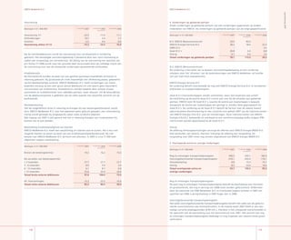 ENECO NetBeheer B.V.
Jaarrekening27
ENECO NetBeheer B.V.
Op de handelsdebiteuren wordt de voorziening voor oninbaarheid in mindering
gebracht. Het benodigde voorzieningsbedrag is berekend door een risico-inschatting te
maken per incassostap, per vervaltermijn. De daling van de voorziening ten opzichte van
pro forma (*) 26 wordt voor het grootste deel veroorzaakt door de volledige vrijval van
de voorziening voor aan de uitstaande vorderingen gerelateerde rechtszaken.
Krediettermijn
Bij kleinverbruik worden op basis van een geschat jaartotaal maandelijks termijnen in
rekening gebracht. Bij grootverbruik vindt maandelijks een afrekening plaats, gebaseerd
op het daadwerkelijke verbruik. ENECO NetBeheer B.V. heeft vorderingen van meest
beperkte omvang op een zeer groot aantal debiteuren en ziet daarin geen bijzondere
concentraties van kredietrisico. Kredietrisico’s worden beperkt door actieve incasso
activiteiten en kredietlimieten voor zakelijke partijen, waar relevant. Uit de beoordeling
van de debiteurenpositie is gebleken dat de reële waarde niet wezenlijk verschilt van de
boekwaarde.
Renteberekening
Van de mogelijkheid rente in rekening te brengen bij een betalingsachterstand, wordt
door ENECO NetBeheer B.V. over het algemeen geen gebruik gemaakt, een uitzondering
hierop wordt gemaakt bij langlopende zaken zoals juridische disputen.
Met ingang van 27 is wel gestart met het in rekening brengen van incassokosten bij
klanten die te laat betalen.
Beoordeling kredietwaardigheid van klanten
ENECO NetBeheer B.V. heeft een verplichting om klanten aan te sluiten. Het is dus niet
mogelijk klanten te weren op basis van een kredietwaardigheidonderzoek. Bij niet
betalen kan ENECO NetBeheer B.V. de klant wel afsluiten. In 27 is circa 7.5 keer
afgesloten wegens wanbetaling.
Voorziening
(Bedragen in € ..) 3 december
27 3 december
26 3 december
26
Pro forma (*)
Voorziening / -23,5 -7, -,7
Onttrekkingen ,7 3,4 ,7
Dotaties -2,5 -, -6,
Voorziening ultimo 31/12 -15,3 -23,5 -16,9
4 Vorderingen op gelieerde partijen
Onder vorderingen op gelieerde partijen zijn alle vorderingen opgenomen op andere
onderdelen van ENECO. De vorderingen op gelieerde partijen zijn als volgt gespecificeerd:
(Bedragen in € ..) 3 december 27 3 december 26 3 december 26
Pro forma (*)
N.V. ENECO (Bestuurscentrum) 2, 5, -
ENECO Energie Services B.V. 2,2 ,6 22,3
ENBU B.V. - - 3,5
Asset B.V.'s 2, 3,4 ,
Overig , 6, 2,6
Totaal vorderingen op gelieerde partijen 78,1 113,0 29,2
(Bedragen in € ..) 3 december 27 3 december 26 3 december 26
Pro forma (*)
Binnen de betalingstermijn ,3 6,2 5,5
Na vervallen van betalingstermijn
 3 maanden 27,7 37,7 27,7
3 - 6 maanden , 5,4 3,4
6 - 2 maanden 6, ,7 6,
 2 maanden 35,6 35, 2,
Totaal bruto externe debiteuren 97,6 104,0 73,5
Af: Voorzieningen -5,3 -23,5 -6,
Totaal netto externe debiteuren 82,3 80,5 56,6
N.V. ENECO (Bestuurscentrum)
De vordering is het saldo van te betalen vennootschapsbelasting en een vordering
ontstaan door het ‘afromen’ van de bankrekeningen van ENECO NetBeheer uit hoofde
van een Cash Pool overeenkomst.
ENECO Energie Services B.V.
De vordering betreft voornamelijk de nog met ENECO Energie Services B.V. te verrekenen
afdrachten en transportopbrengsten.
Asset B.V.’s (vennootschappen zonder activiteiten, maar met materieel vast actief)
De toelichting op de positie Asset B.V.’s komt ook voor bij de schulden aan gelieerde
partijen. ENECO kent 44 Asset B.V.’s, waarbij de positie per maatschappij is bepaald.
Aangezien de positie per maatschappij een geringe is, worden deze gegroepeerd tot
Asset B.V.’s. De vordering op de Asset B.V.’s betreft de factuur over de laatste maand
administratieve dienstverlening en een correctie over geheel 27 van de indirecte kosten
van ENECO Energie Infra B.V. over de investeringen. Deze indirecte kosten van ENECO
Energie Infra B.V. bestaande uit overhead en een winst(risico)opslag welke volgens IFRS
niet kunnen worden geactiveerd bij de Asset B.V.’s.
Overig
De afdeling Verkoopaansluitingen verzorgt de offertes voor ENECO Energie MDDS B.V.
(het aansluiten van meters). Hiervoor ontvangt de afdeling een vergoeding. De
vergoeding over 27 moet nog worden afgerekend met ENECO Energie MDDS B.V.
Nog te ontvangen transportopbrengsten
De post nog te ontvangen transportopbrengsten betreft de bijschatting voor het klein-
en grootverbruik, die nog in de loop van 2 moet worden gefactureerd. Ondermeer
door de overname van ONS Netbeheer B.V. en fractioneel hogere tarieven in 27 ten
opzichte van 26 is de bijschatting in 27 hoger dan in 26.
Vooruitgefactureerde transportopbrengsten
Het saldo vooruitgefactureerde transportopbrengsten betreft het saldo van de gefactu-
reerde voorschotnota’s aan kleinverbruikers. In de maand maart 27 heeft er een een-
malige correctie plaatsgevonden (€ 3 mln.). Hierdoor is het uitstaande voorschotsaldo in
lijn gebracht met de bijschatting voor het kleinverbruik over 27. Het verschil met nog
te ontvangen transportopbrengsten bedraagt nu nog ongeveer een maand omzet groot-
verbruikers.
5 Overlopende activa en overige vorderingen
(Bedragen in € ..) 3 december
27 3 december
26 3 december
26
Pro forma (*)
Nog te ontvangen transportopbrengsten 35,5 333, 2,
Vooruitgefactureerde transportopbrengsten -3, -235, -,
Omzetbelasting 4, 5,3 5,
Overig ,5 23, 6,6
Totaal overlopende activa en 53,7 135,5 95,5
overige vorderingen
 