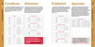 Creatives
Our creative ranges add so much more to your
print than a standard matt or gloss finish. You can
use our films to protect your print and add the
touchable properties of leather, linen or sand
using our tactile films. Supplied on a 76mm
diameter core.
Rawhide
Code Size
04141 315mm x 500m
04142 315mm x 2000m
04143 440mm x 500m
04144 440mm x 2000m
Weft
Code Size
04145 315mm x 500m
04146 315mm x 2000m
04147 440mm x 500m
04148 440mm x 2000m
Dune
Code Size
04149 315mm x 500m
04150 315mm x 2000m
04151 440mm x 500m
04152 440mm x 2000m
Shimmer
Shimmer films can be used to achieve metallic
effects without using metallic inks. They are hard
wearing films that can be over-printed, glued and
stamped. Shimmer Pearl has an iridescent ivory
finish. Shimmer Ruby has a deep luxurious red
finish. Shimmer Sapphire has a sparking blue
finish. Supplied on a 76mm diameter core.
Shimmer Pearl
Code Size
04031 315mm x 2400m
04032 440mm x 2400m
Shimmer Sapphire
Code Size
04035 315mm x 2400m
04036 440mm x 2400m
Shimmer Ruby
Code Size
04033 315mm x 2400m
04034 440mm x 2400m
To see printed samples or
to order our new mailer and
swatchbook, please give us
a call on +44 (0)114 269 3322
Publisher Specials
Using nylon as a base material, our publisher
range of films is a layflat, curl-free material which
is extra hard and breathable, making it ideal for
book covers. Perfect for no compromise
production environments where only perfect
finishes are acceptable. Supplied on a 76mm
diameter core.
Publisher Gloss
Code Size
04025 315mm x 1500m
04026 445mm x 1500m
98868 315mm x 2000m
Publisher Velvetine
Code Size
04126 305mm x 2000m
04127 325mm x 2000m
Publisher Matt
Code Size
04027 315mm x 1500m
04028 445mm x 1500m
Publisher UltrA Gloss
Code Size
980033 315mm x 1500m
These films are different because they only
adhere to print. You can use them to achieve
optical effects which would normally require
expensive specialist finishing equipment. All you
need is a take up roller on your laminator and you
can offer high gloss or matt spot coverage,
holographic and metallic foiling. Use just your
laminator, our films and your imagination to take
your print to the next level and produce truly
remarkable and memorable print. Supplied on a
76mm diameter core.
Special Effects
Code Type Size
SP0445 Spot Matt 320mm x 300m x 76mm
SP0447 Spot Gloss 460mm x 300m x 76mm
SP0451 Metallic Gold 460mm x 300m x 76mm
SP0450 Metallic Silver 460mm x 300m x 76mm
SP0446 Holographic Crystal 460mm x 300m x 76mm
To see a laminated sample
of one of our Aply films, or to
order a film swatch, please
call us on +44 (0)114 269 3322
4 5
Toorder+44(0)1142693322|sales@printaply.co.uk
Forsamplessales@printaply.co.ukFilmCreatives&Shimmer
FilmPublisher&Specials
 