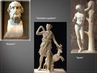 “Homero”
“Artemisa caçadora”
“Apolo”
 