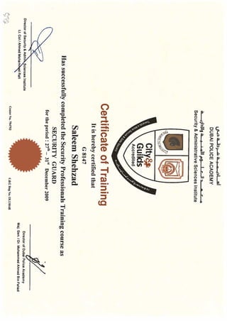 Security license certificate 