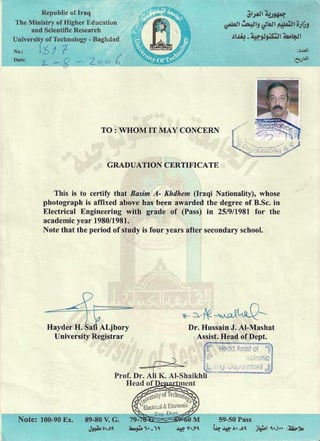UoT Certificate