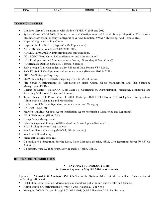 senior system administrator resume samples