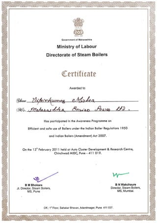 Boiler Certificate