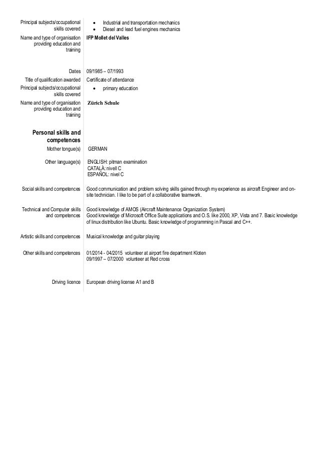 microsoft office cv