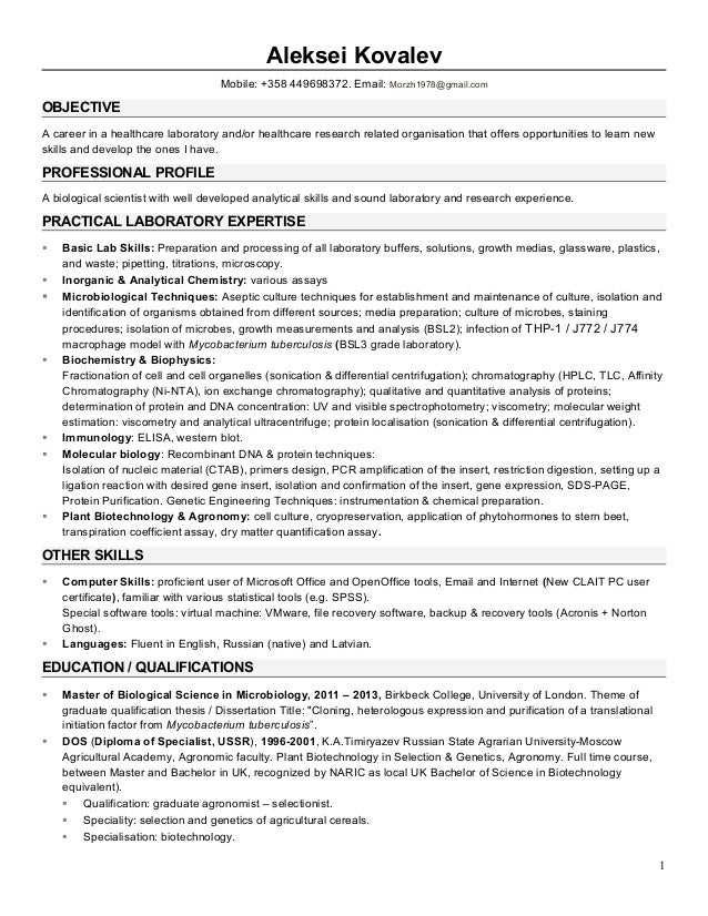 Microbiologist_Molecular biologist CV LinkedIn