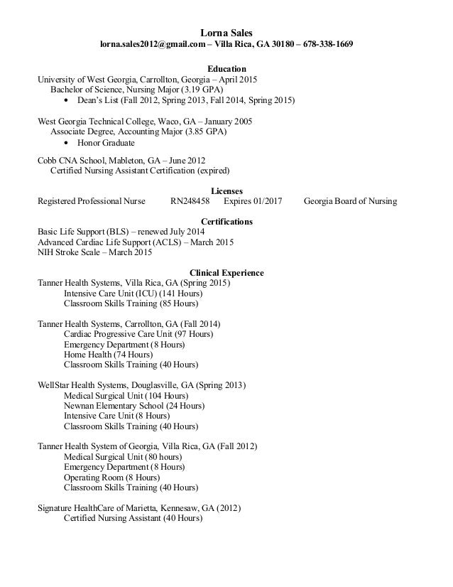certified nurse resume