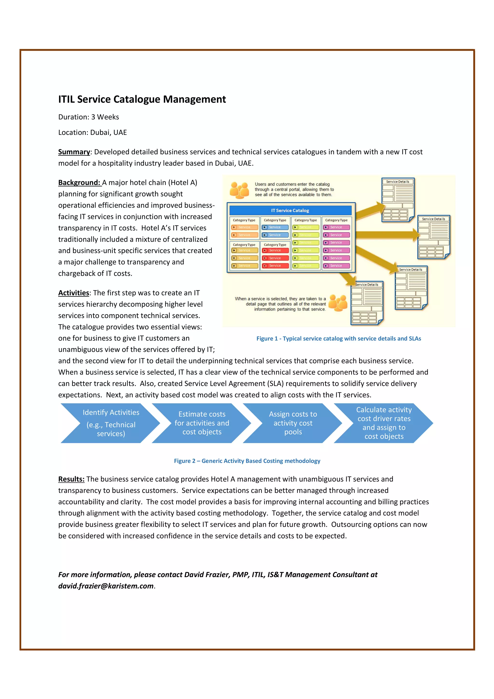 IT Service Catalogue Project Summary PDF