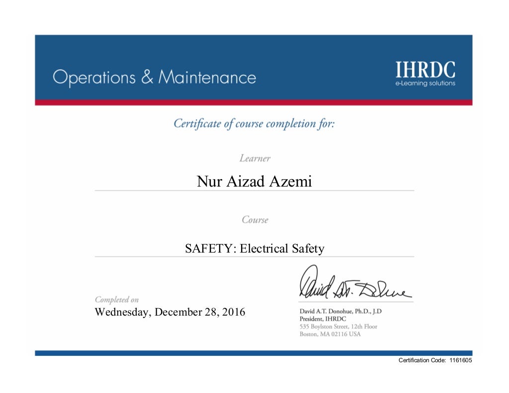 electrical safety certificate