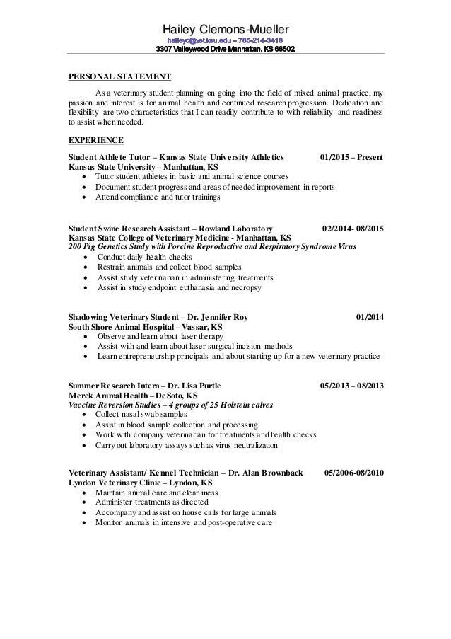 Vet school personal statement examples 2021 picture