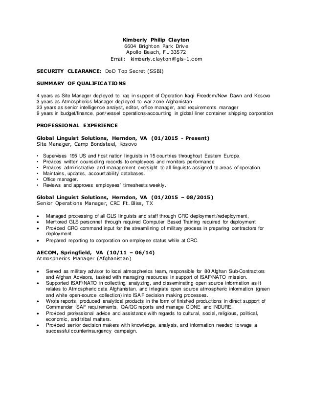 clayton kimberly resume linguist resumes