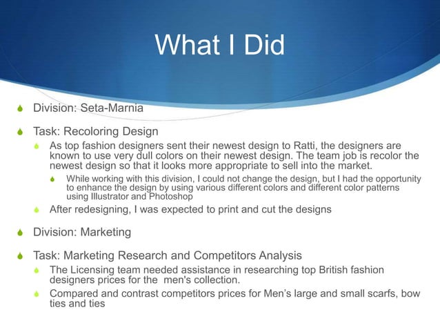 Ratti Internship Presentation | PPT | Free Download