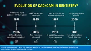 CAD CAM DENTURES IN PROSTHODONTICS : Dental advancements | PPTX