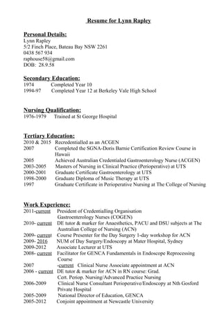 Updated Resume 2016 Updated Resume 2016