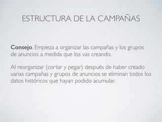 12
• Ajusto la puja para
móviles un -100%
• O realizo una campaña
de llamada (no pasa por
la página de destino)
Si no tengo la página de destino optimizada para
móviles:
 