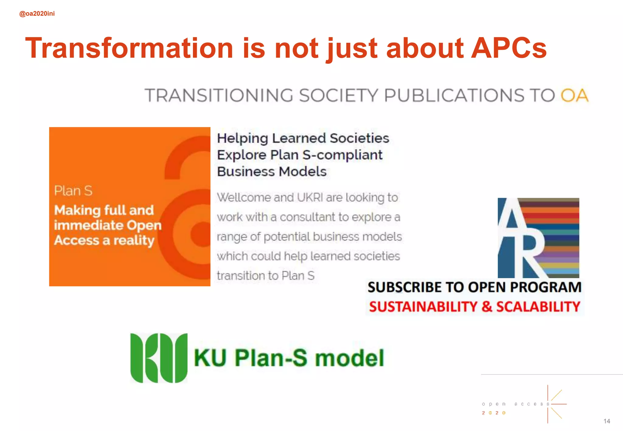 @oa2020ini
14
Transformation is not just about APCs
 