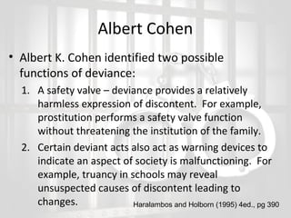 Crime and Deviance - Functionalist Approach | PPT