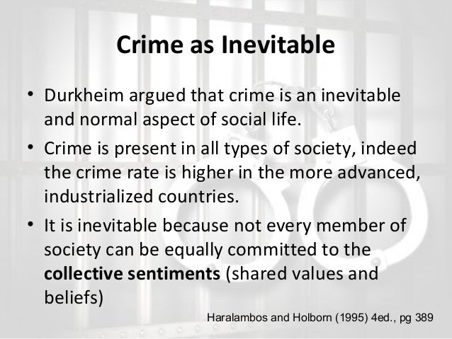 Crime Society Durkheims Theory of Crime