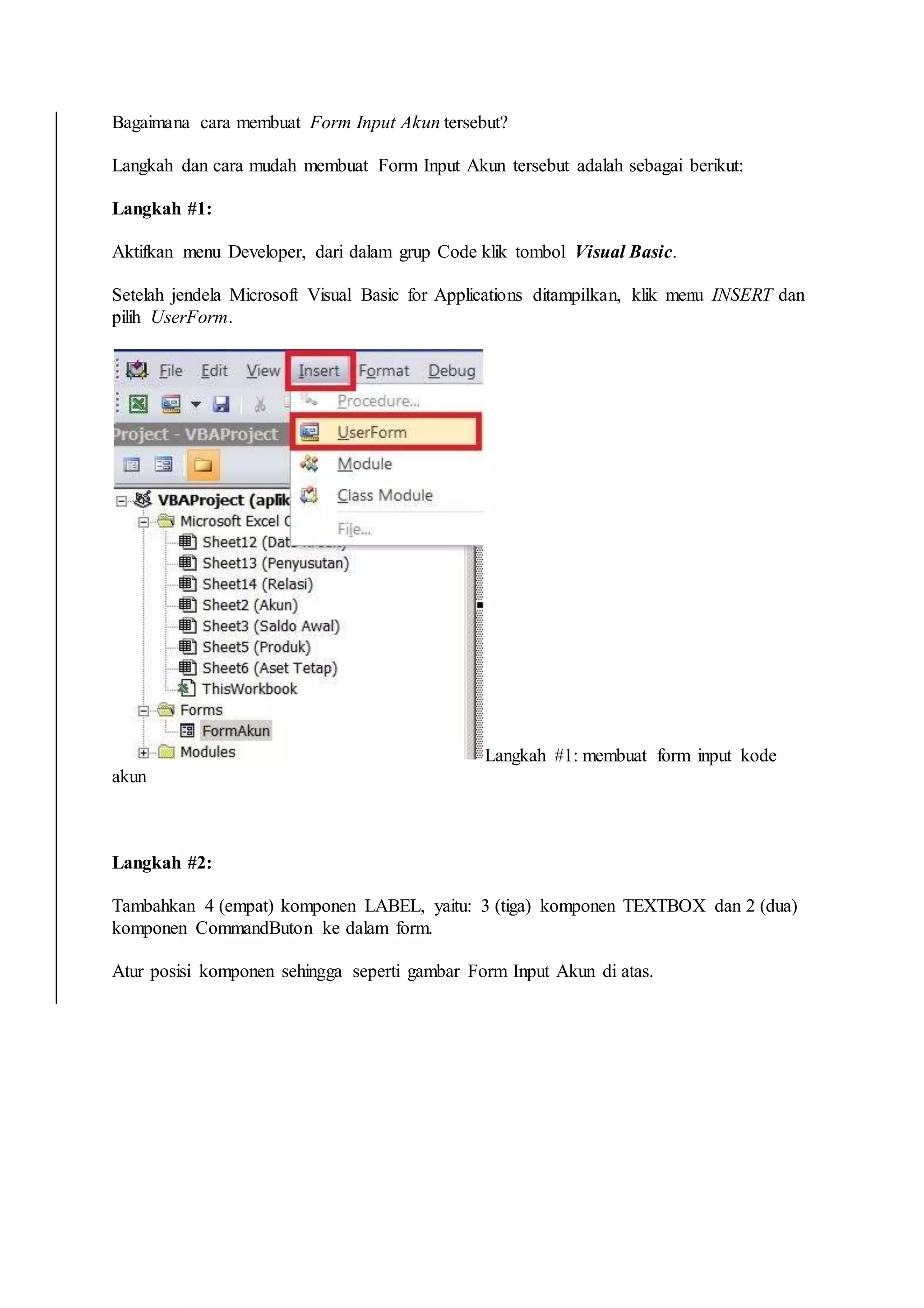 2 cara sederhana dan mudah membuat form input data dengan excel | DOCX