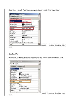 2 cara sederhana dan mudah membuat form input data dengan excel | DOCX