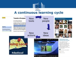 A continuous learning cycle
        New       New
        tools    people




        New       New
       actions   ideas...