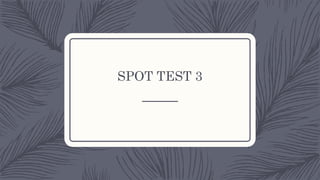 SPOT TEST 3
 