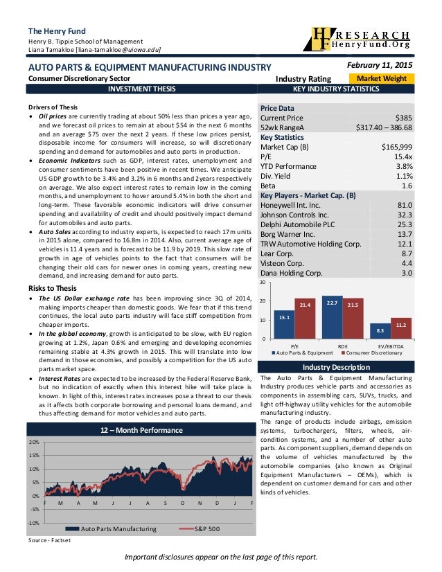Auto Parts Manufacturing Industry Report HF_L. Tamakloe