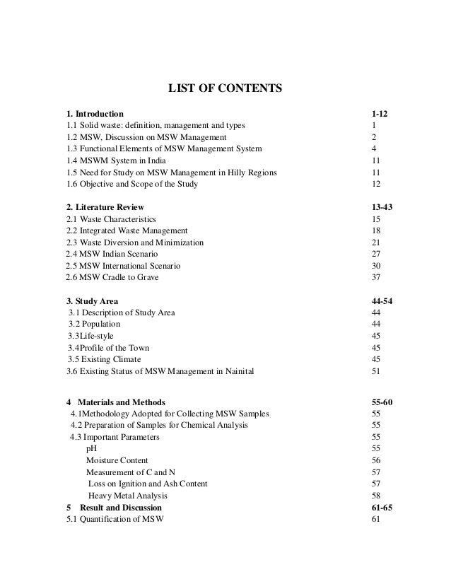 Phd thesis on solid waste management