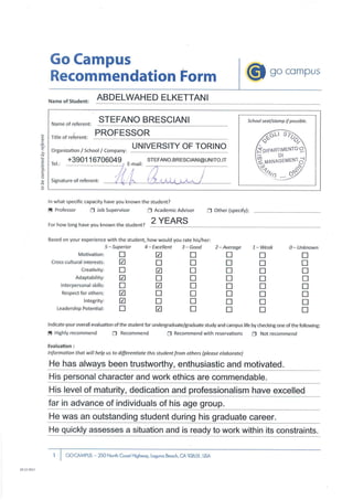 Recommendation letter - University Of turin