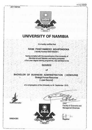 Degree & Credit certificate