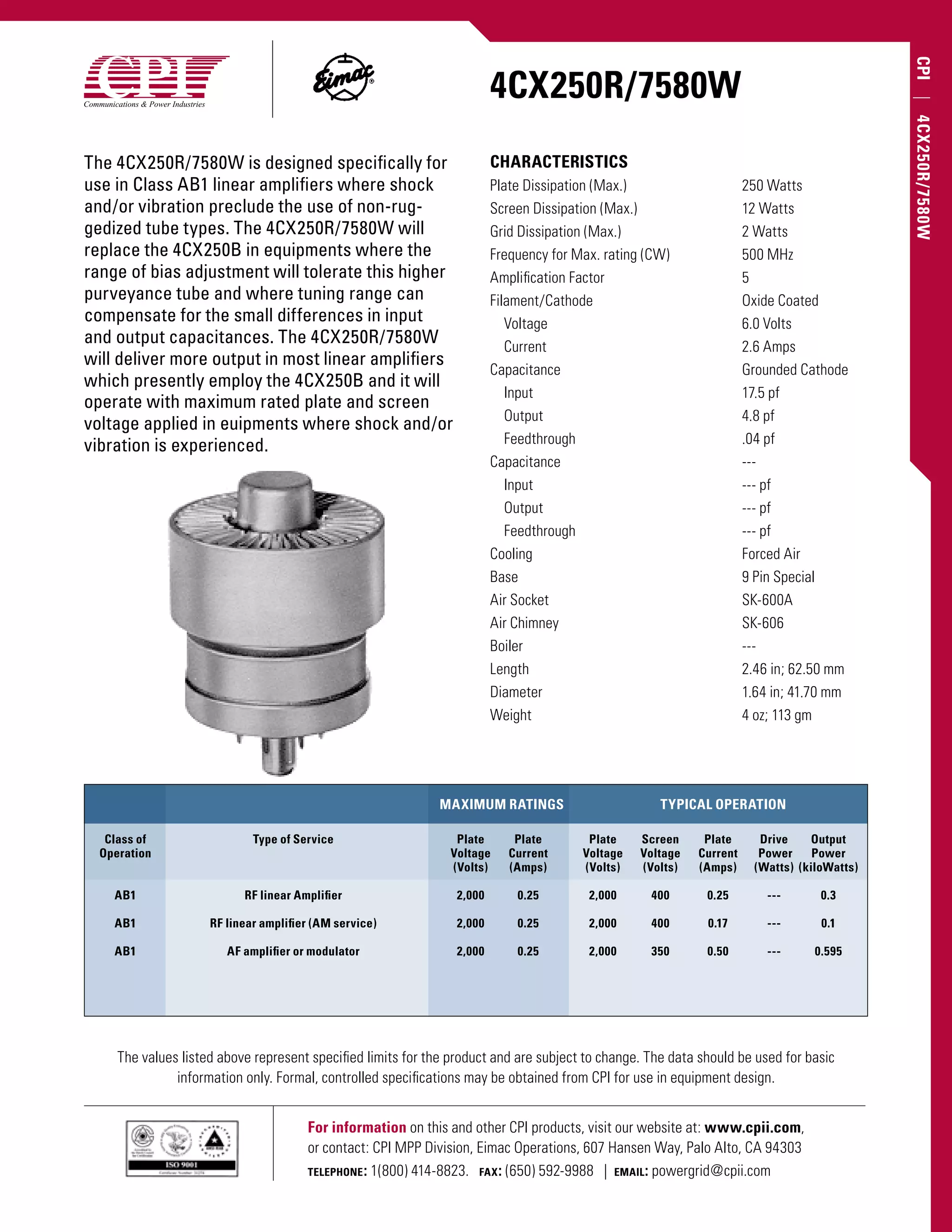 Tube Data Sheet | PDF