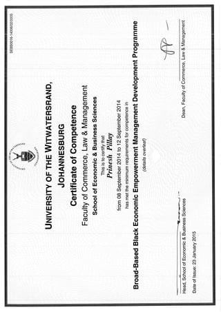 BBBEE certification