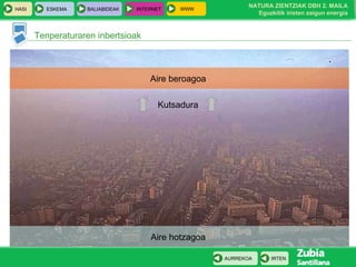 Tenperaturaren inbertsioak Aire beroagoa   Aire hotzagoa   Kutsadura 