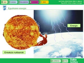 Eguzkiaren energia Energia Erreakzio nuklearrak 