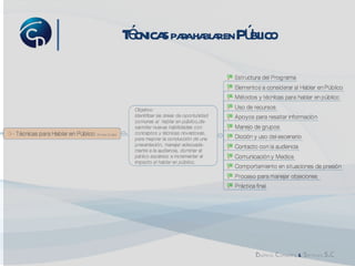 Técnicas  para hablar en  Público 