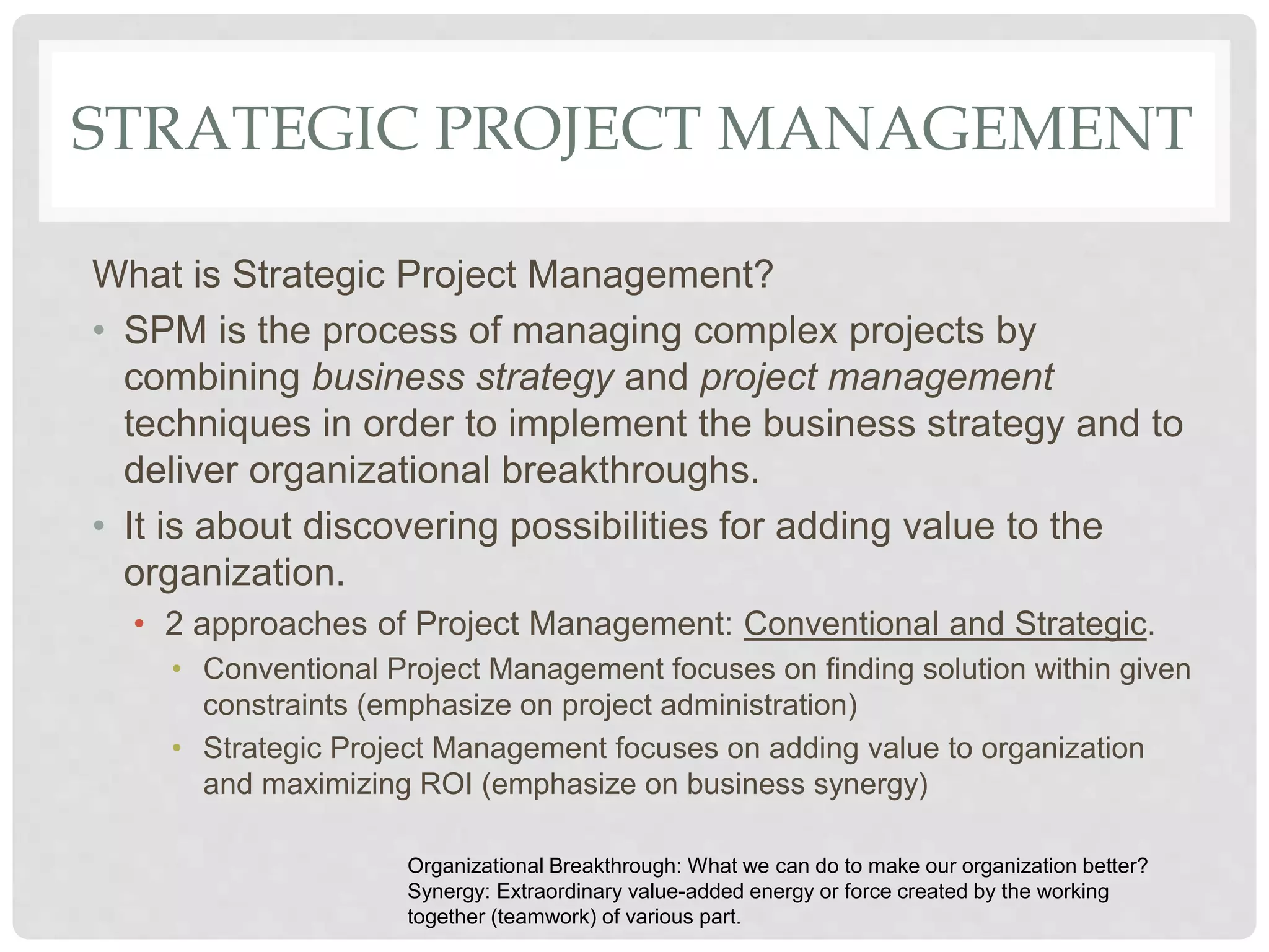 Strategic Project Management | PPT