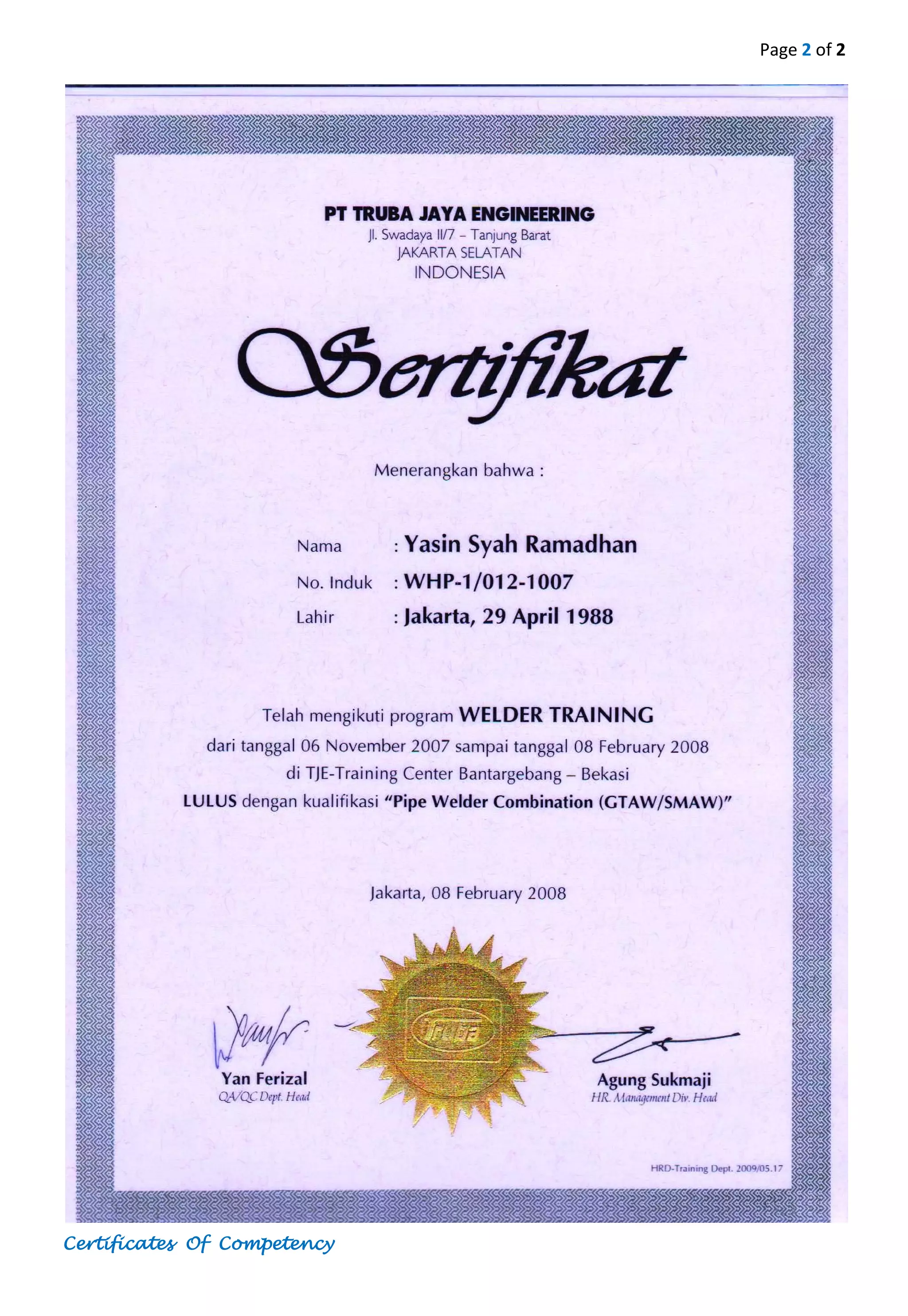 Certificates Of Competency | PDF