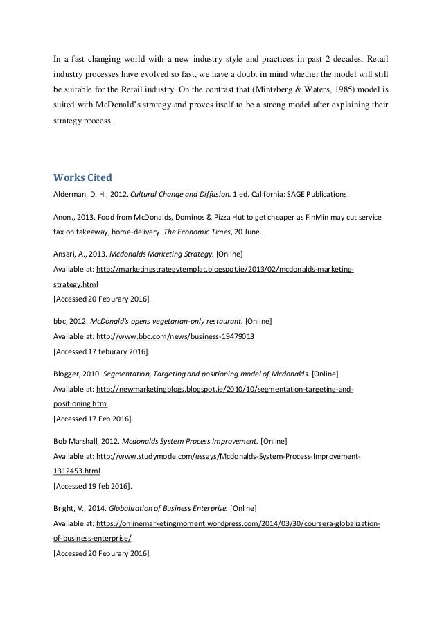 Internationalisation Strategies Of Mcdonald