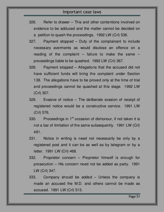 Useful Judgment On 138