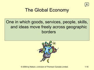 The Global Economy One in which goods, services, people, skills, and ideas move freely across geographic borders 0 