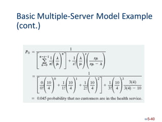 Basic Multiple-Server
(cont.)
Model Example
5-40
 