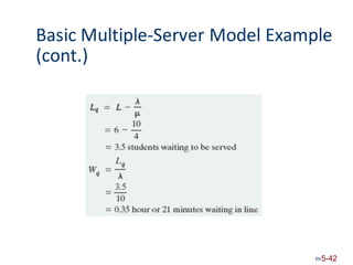 Basic Multiple-Server
(cont.)
Model Example
5-42
 