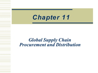 Global Supply Chain
Procurement and Distribution
Chapter 11
 