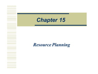 Resource Planning
Chapter 15
 