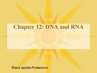 Chapter 12: DNA and RNA Elana Jacobs-Pontecorvo 