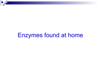 Enzymes found at home 