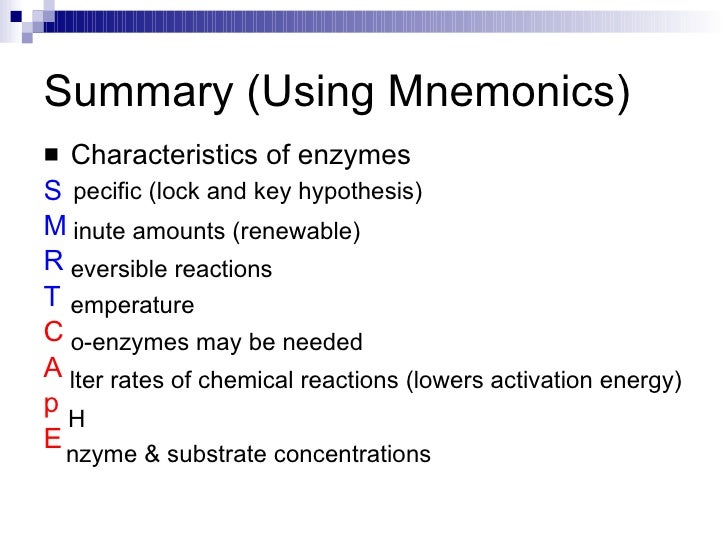 characteristics of enzymes