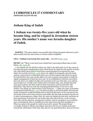 2 chronicles 27 commentary | PDF