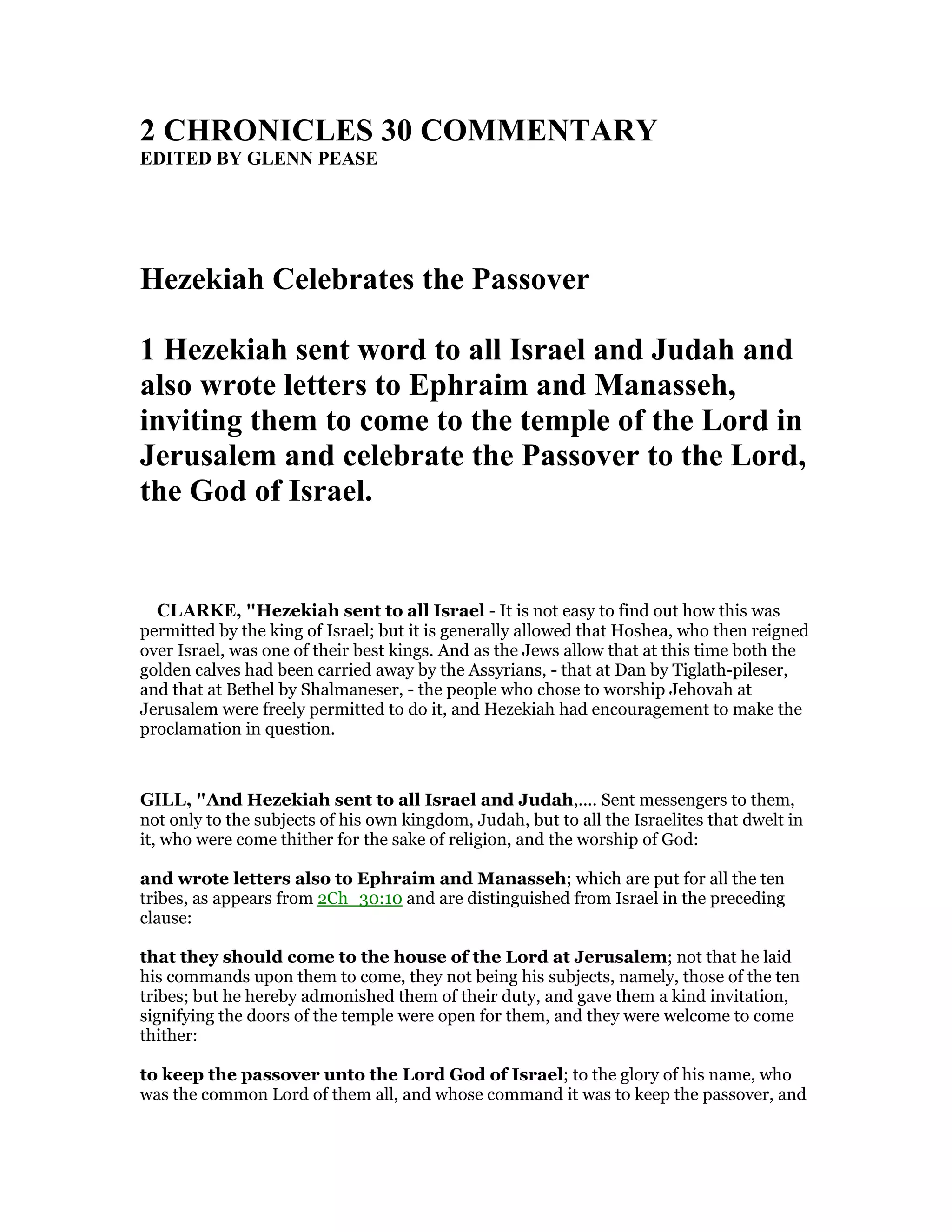 2 chronicles 30 commentary | PDF