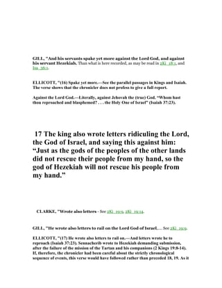 2 chronicles 32 commentary | PDF